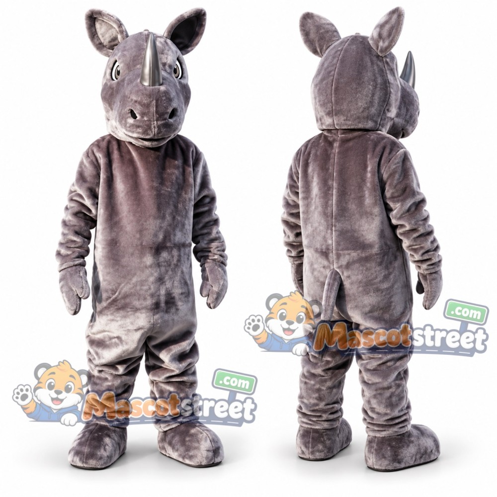 Gray Rhinoceros Mascot Costume Gray Rhinoceros Mascot Costume
