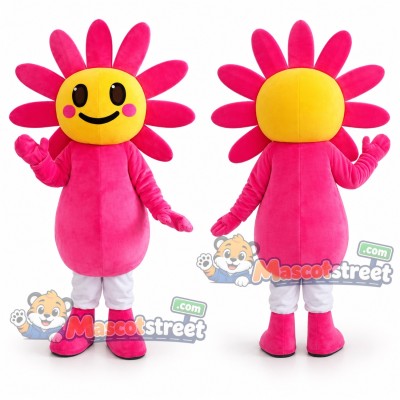 Pink Flower Mascot Costume Pink Flower Mascot Costume