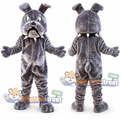 Gray Bulldog Mascot Costume Gray Bulldog Mascot Costume