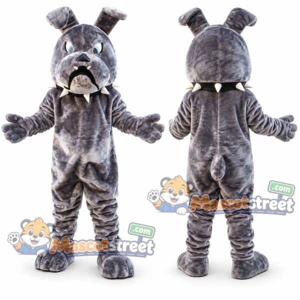 Gray Bulldog Mascot Costume