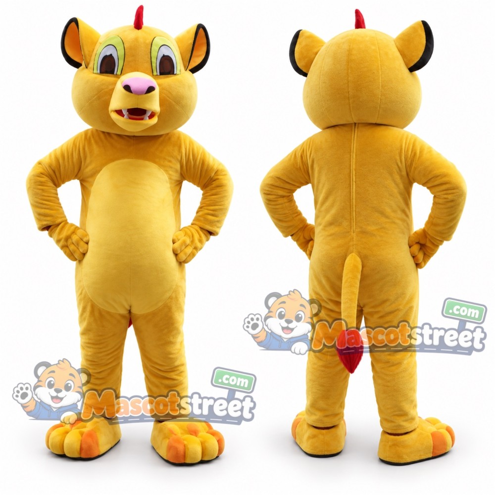 Yellow Lion Mascot Costume Yellow Lion Mascot Costume