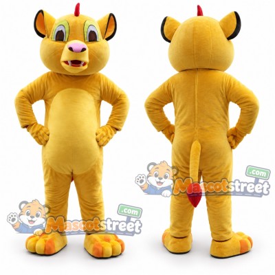 Yellow Lion Mascot Costume Yellow Lion Mascot Costume