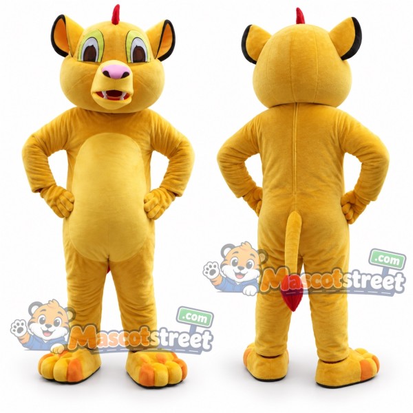 Yellow Lion Mascot Costume