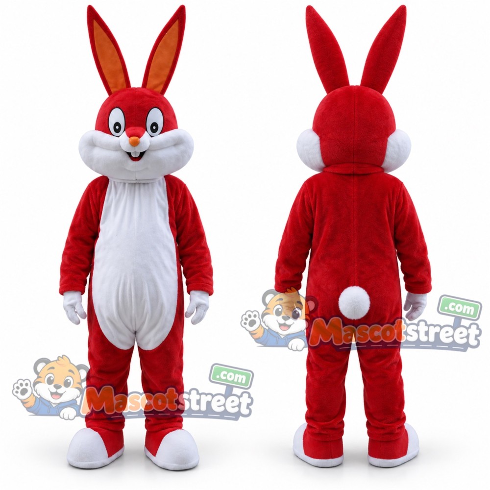 Red Rabbit Mascot Costume Red Rabbit Mascot Costume