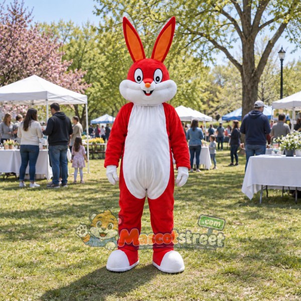 Red Rabbit Mascot Costume