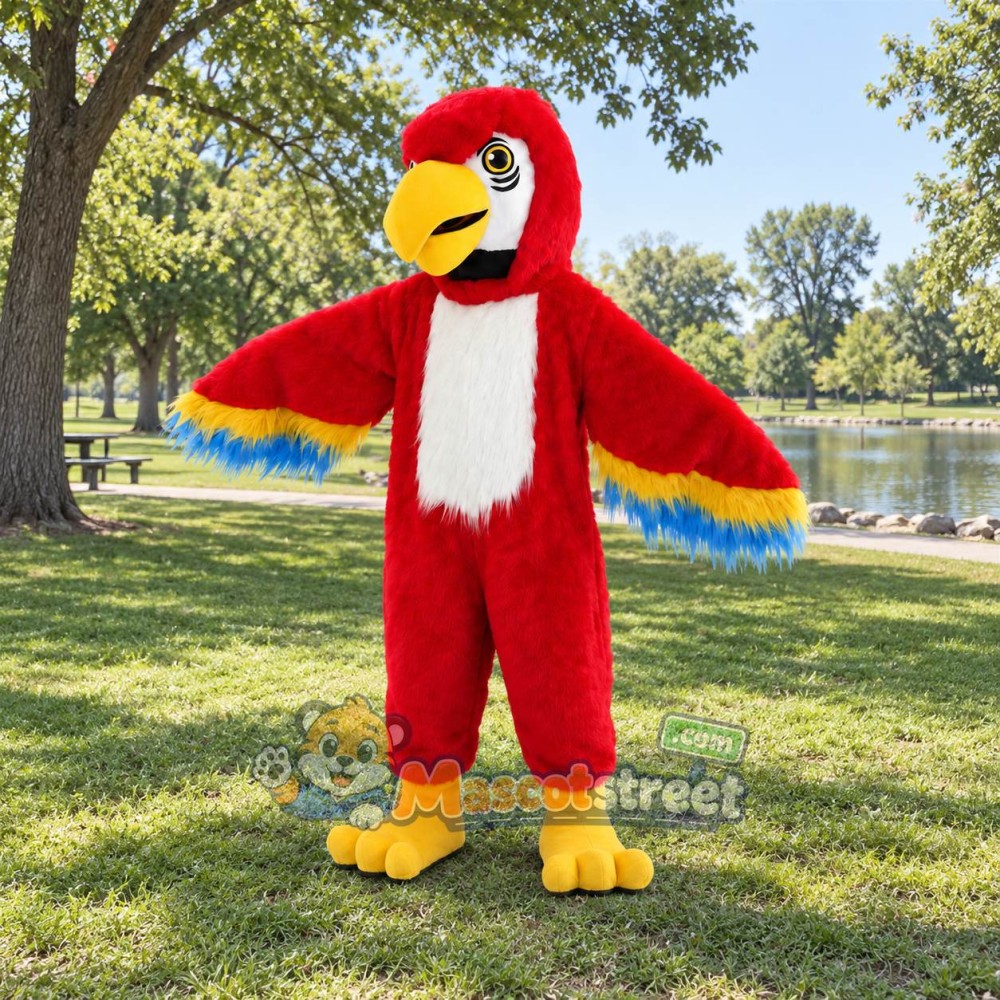 Red Parrot Mascot Costume Red Parrot Mascot Costume