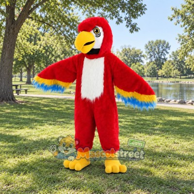 Red Parrot Mascot Costume Red Parrot Mascot Costume
