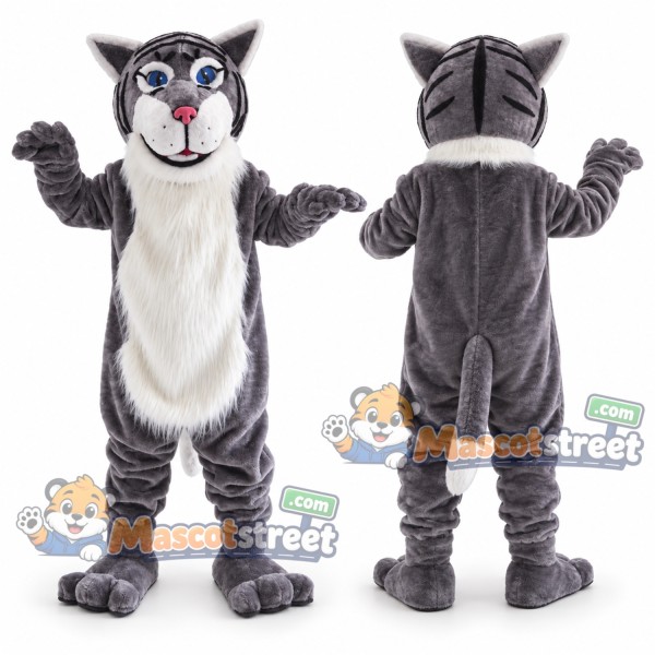 Gray Cat Mascot Costume