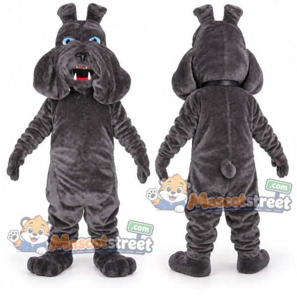 Gray Bulldog Mascot Costume