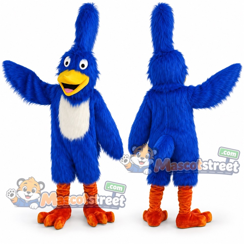 Blue Roadrunner Mascot Costume Blue Roadrunner Mascot Costume