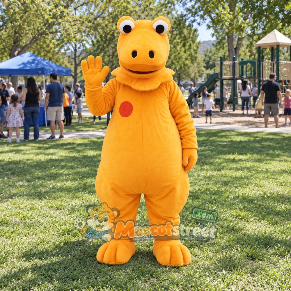 Orange Dinosaur Mascot Costume Orange Dinosaur Mascot Costume