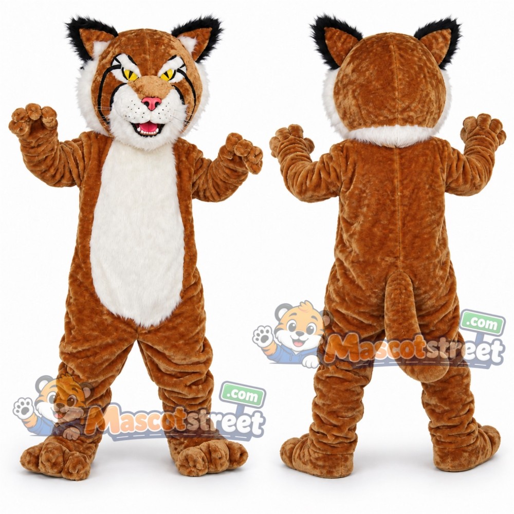 Brown Bobcat Mascot Costume Brown Bobcat Mascot Costume