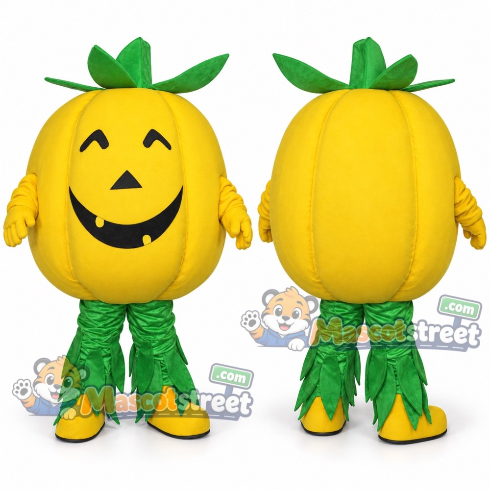 Yellow Pumpkin Mascot Costume Yellow Pumpkin Mascot Costume