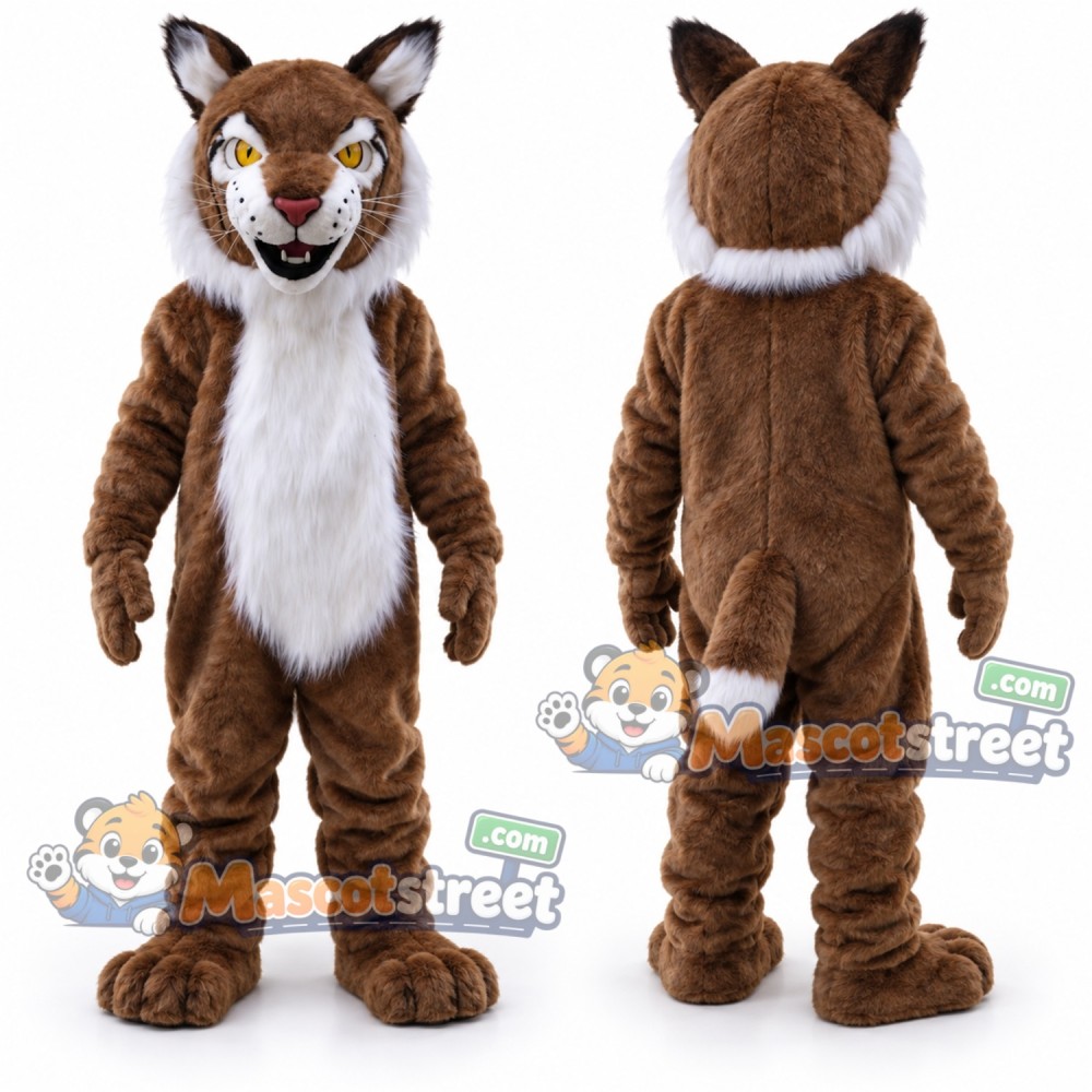 Brown Bobcat Mascot Costume Brown Bobcat Mascot Costume