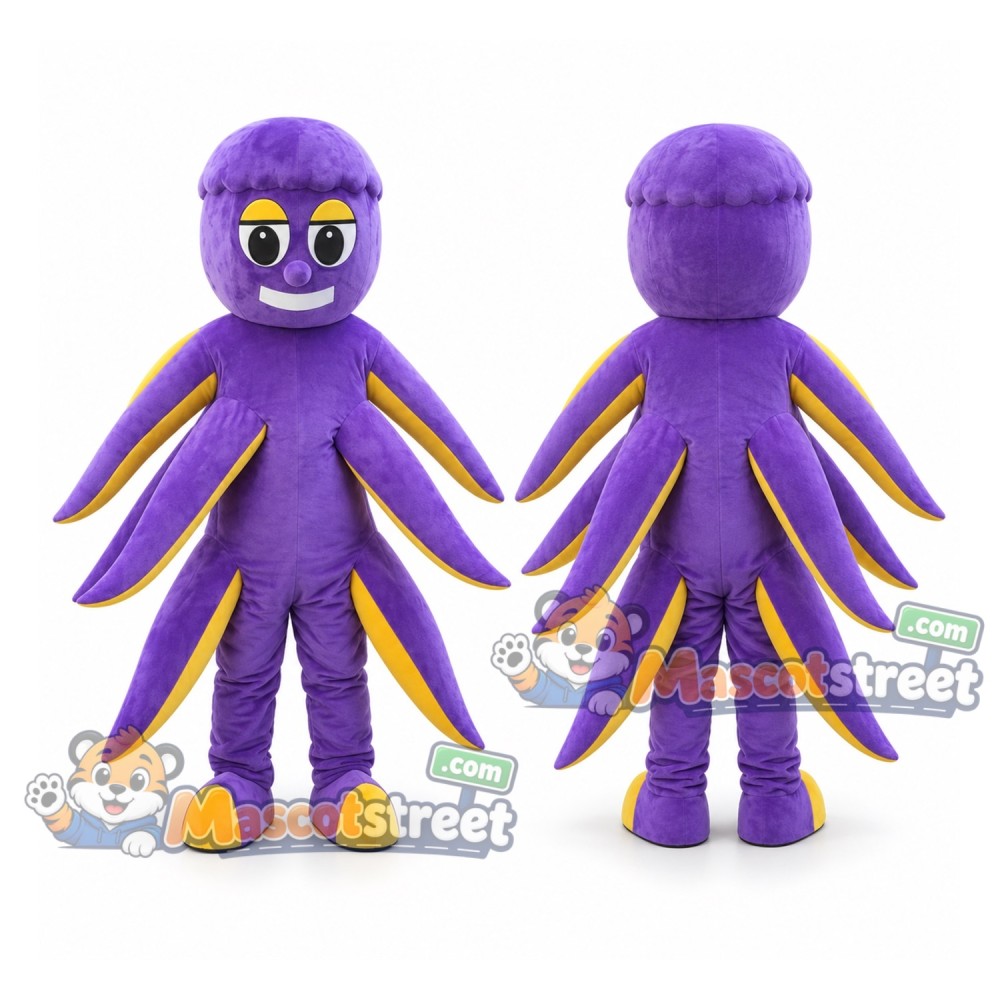 Purple Octopus Mascot Costume