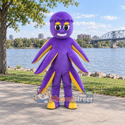 Purple Octopus Mascot Costume