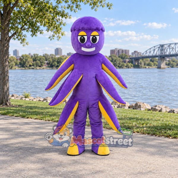 Purple Octopus Mascot Costume
