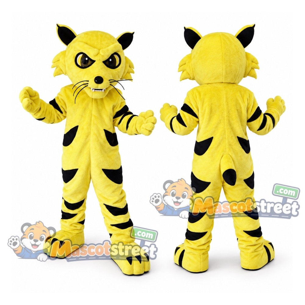 Yellow Wildcat Mascot Costume