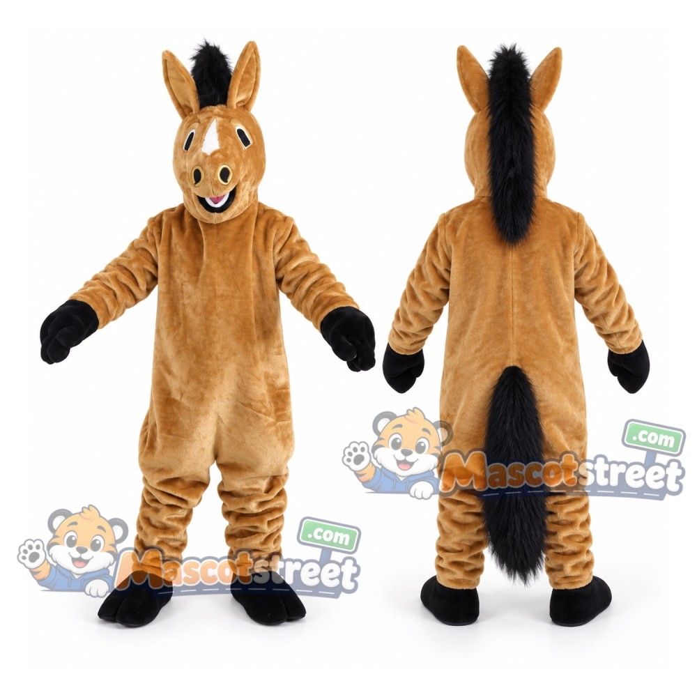 Tan Horse Mascot Costume Tan Horse Mascot Costume