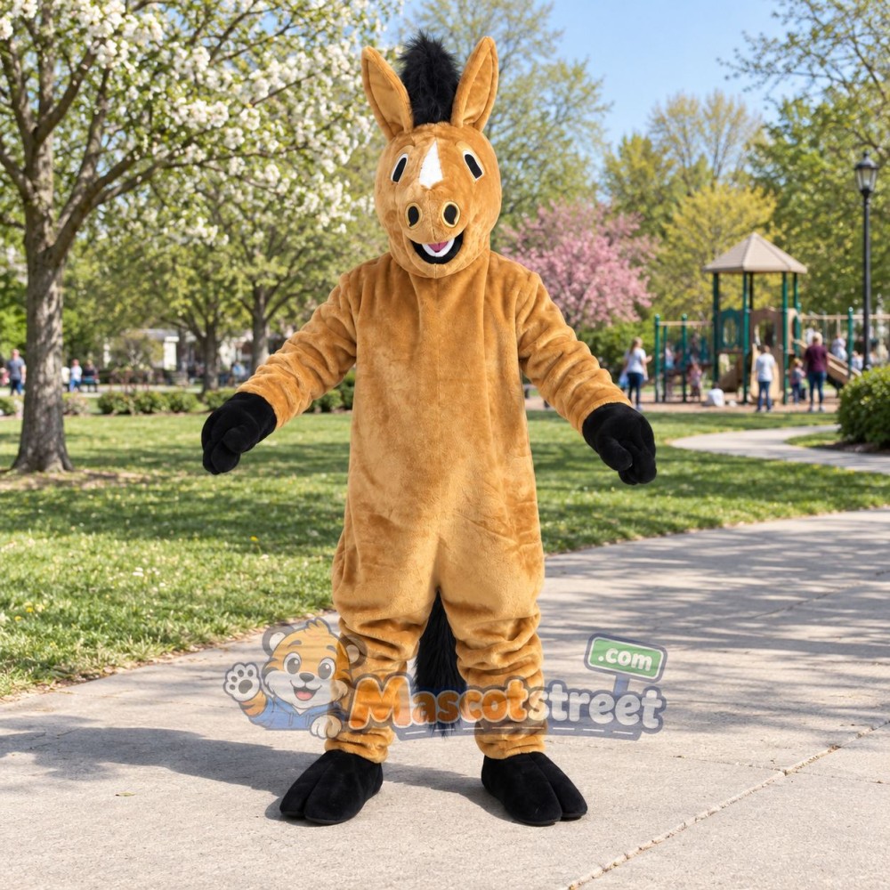 Tan Horse Mascot Costume