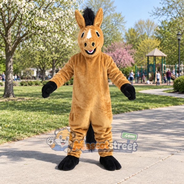 Tan Horse Mascot Costume
