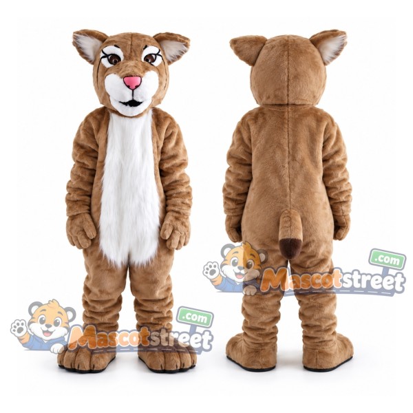 Tan Bobcat Mascot Costume