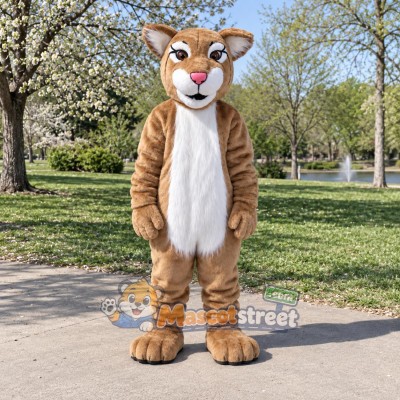 Tan Bobcat Mascot Costume Tan Bobcat Mascot Costume