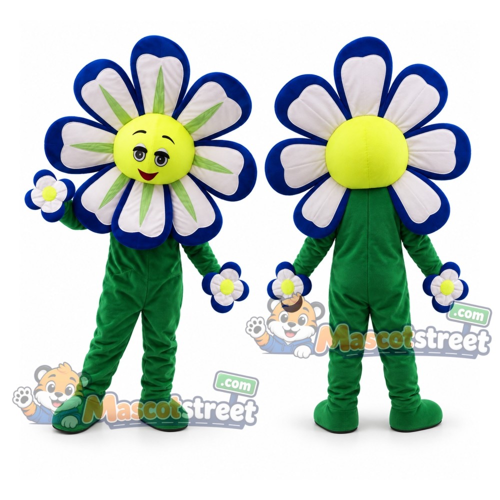 Blue Flower Mascot Costume Blue Flower Mascot Costume