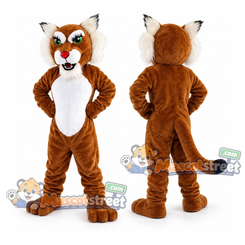Brown Bobcat Mascot Costume