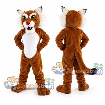 Brown Bobcat Mascot Costume