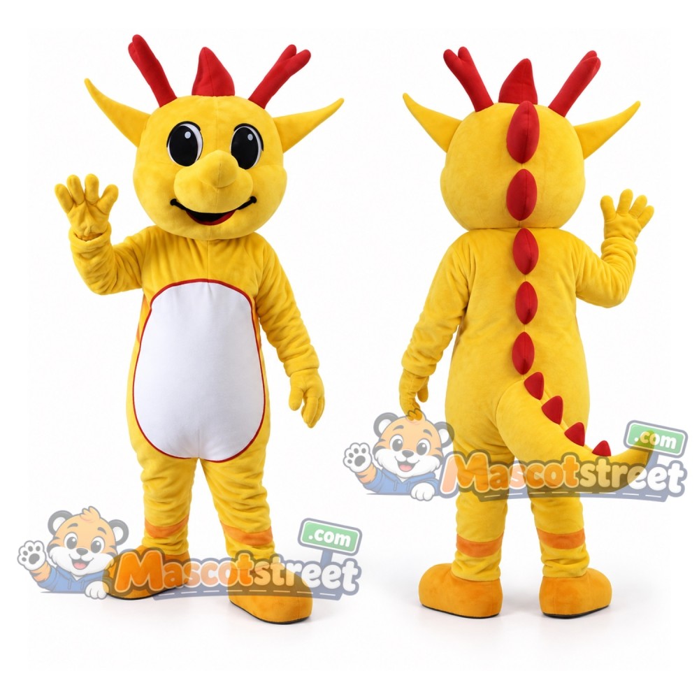 Yellow Dinosaur Mascot Costume