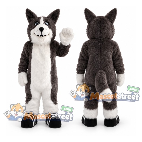 Gray Husky Mascot Costume