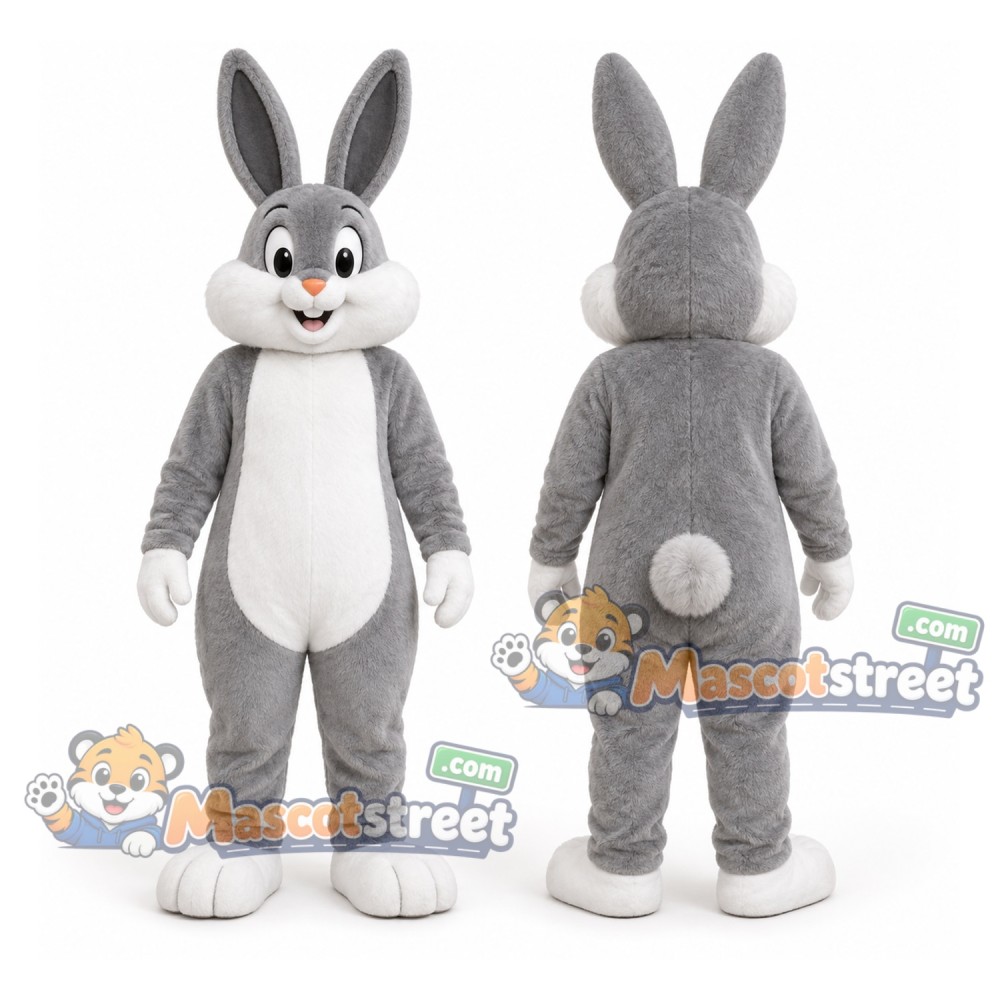 Gray Rabbit Mascot Costume