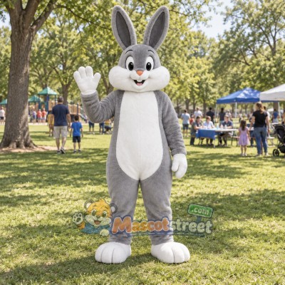 Gray Rabbit Mascot Costume Gray Rabbit Mascot Costume
