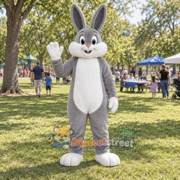 Gray Rabbit Mascot Costume