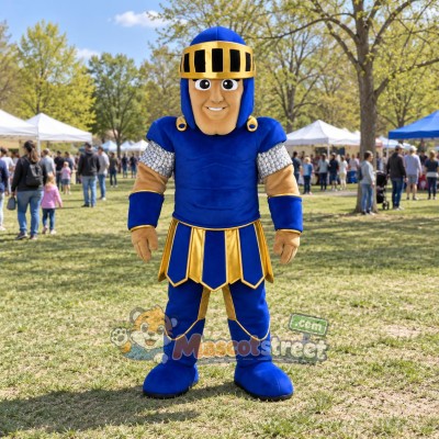 Knight Mascot Costume with Blue Armor and Helmet Knight Mascot Costume with Blue Armor and Helmet