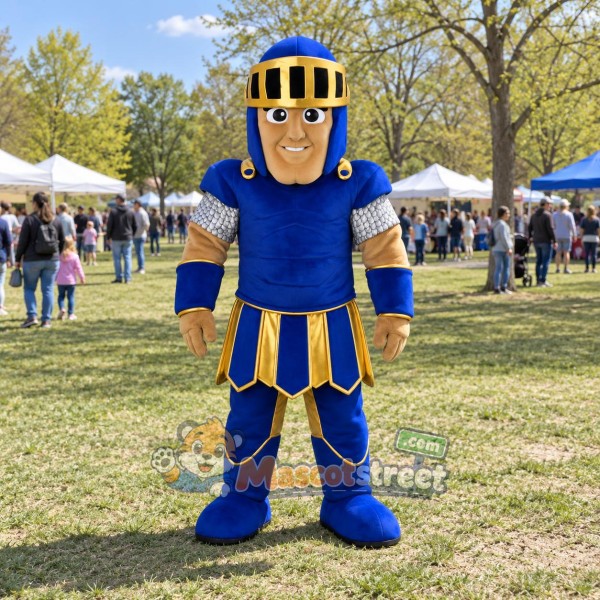 Knight Mascot Costume with Blue Armor and Helmet Knight Mascot Costume with Blue Armor and Helmet