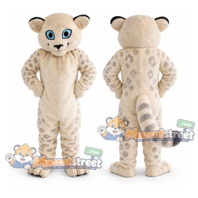 Snow Leopard Mascot Costume Snow Leopard Mascot Costume