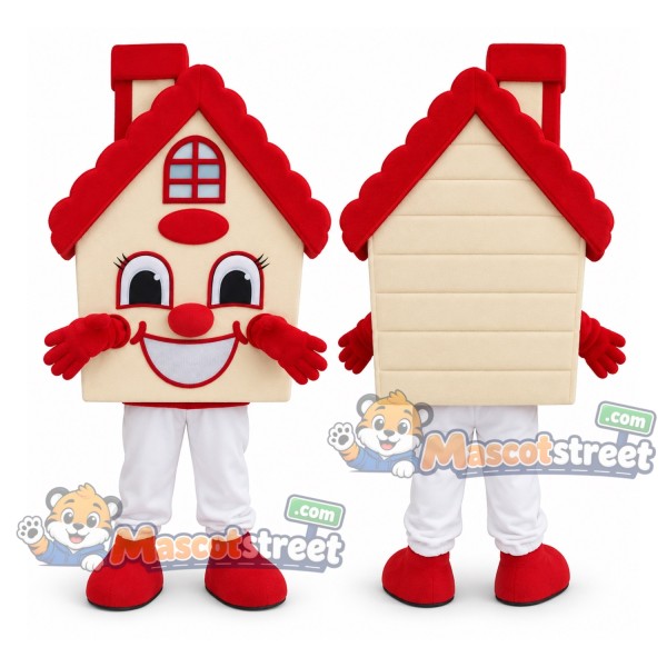 Red Roof House Mascot Costume