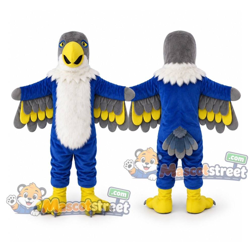 Blue and White Eagle Mascot Costume Blue and White Eagle Mascot Costume