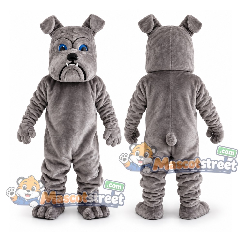 Gray Bulldog Mascot Costume Gray Bulldog Mascot Costume
