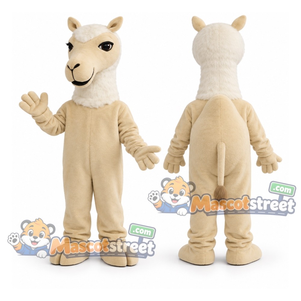 Cream Camel Mascot Costume Cream Camel Mascot Costume
