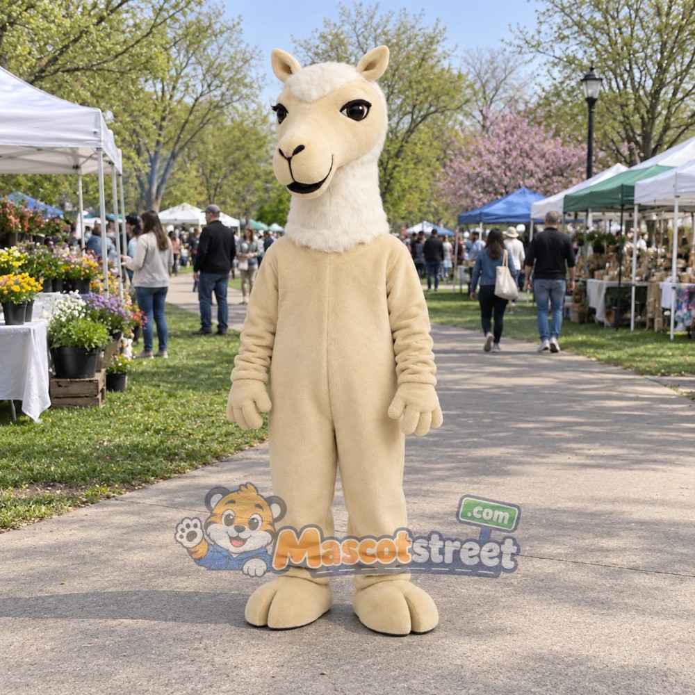 Cream Camel Mascot Costume Cream Camel Mascot Costume