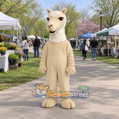 Cream Camel Mascot Costume Cream Camel Mascot Costume