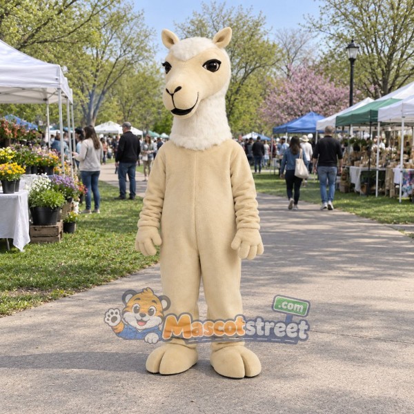 Cream Camel Mascot Costume