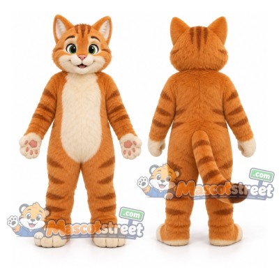 Orange Tabby Cat Mascot Costume