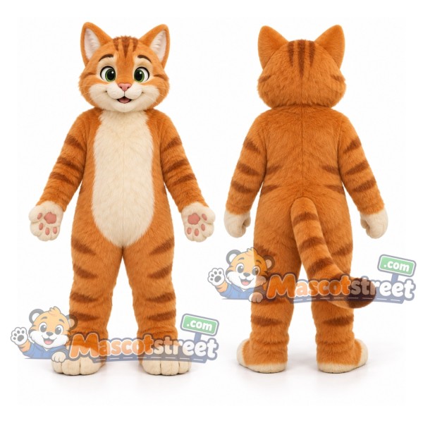 Orange Tabby Cat Mascot Costume