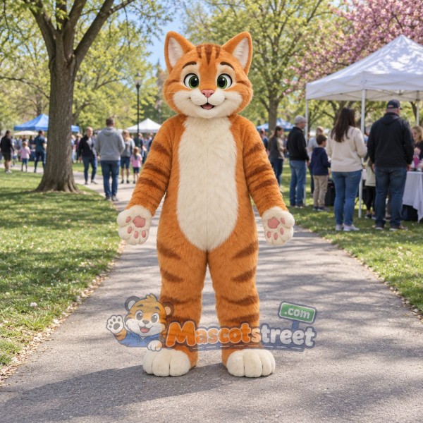 Orange Tabby Cat Mascot Costume