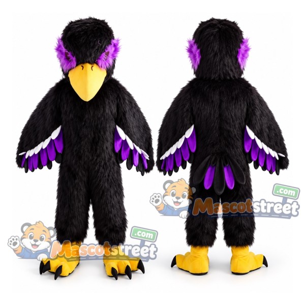 Black and Purple Bird Mascot Costume