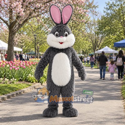 Gray Rabbit Mascot Costume Gray Rabbit Mascot Costume